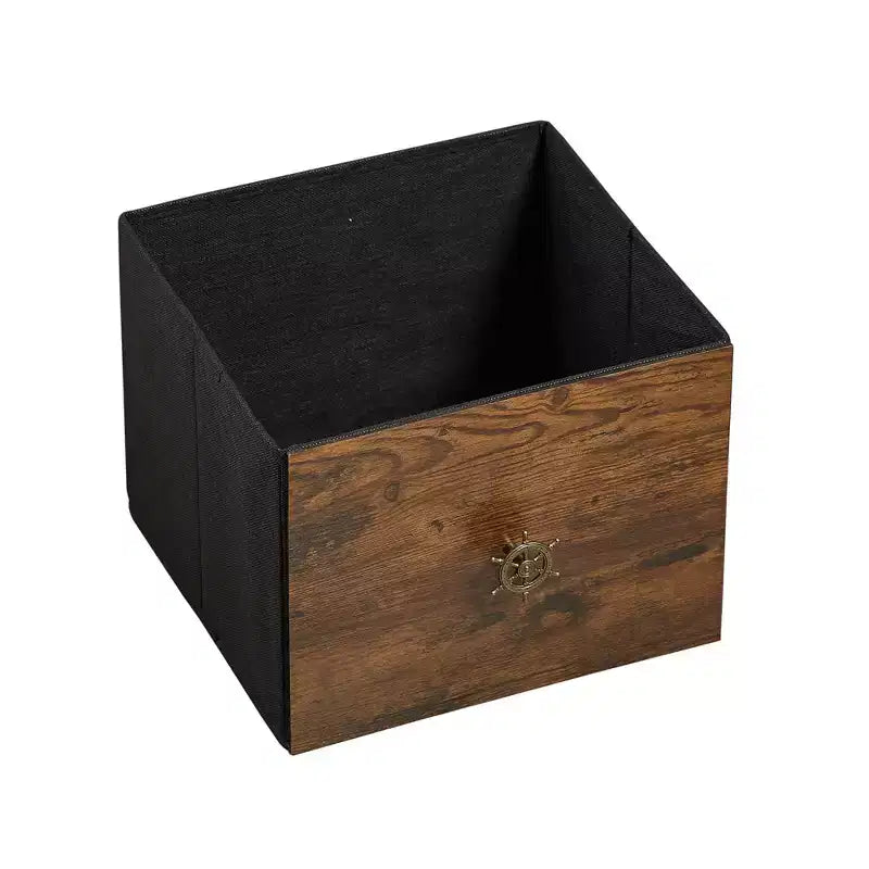 Commode à 5 tiroirs VECELO en bois, table de chevet/d'appoint pour salon ou chambre à coucher, poignée facile à tirer, marron/gris