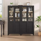Meuble de Rangement Haut de 180 cm pour Ferme, Étagères Réglables et 2 Portes - Organisateur de Garde-Manger de Salle de Bain pour Cuisine, Salle à Manger et Bureau