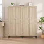 Meuble de Rangement Haut de 180 cm pour Ferme, Étagères Réglables et 2 Portes - Organisateur de Garde-Manger de Salle de Bain pour Cuisine, Salle à Manger et Bureau