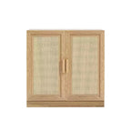 Meuble d'appoint en bois 36x124x16 de couleur naturelle, organiseur de rangement avec étagères réglables pour cuisine, chambre, entrée, salon, salle à manger