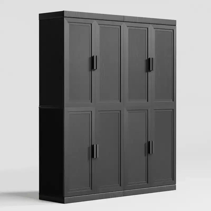 Meuble d'appoint en bois noir 72x62x16, organisateur de rangement avec étagères réglables pour cuisine, chambre, entrée, salon, salle à manger