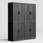 Meuble d'appoint en bois noir 72x62x16, organisateur de rangement avec étagères réglables pour cuisine, chambre, entrée, salon, salle à manger