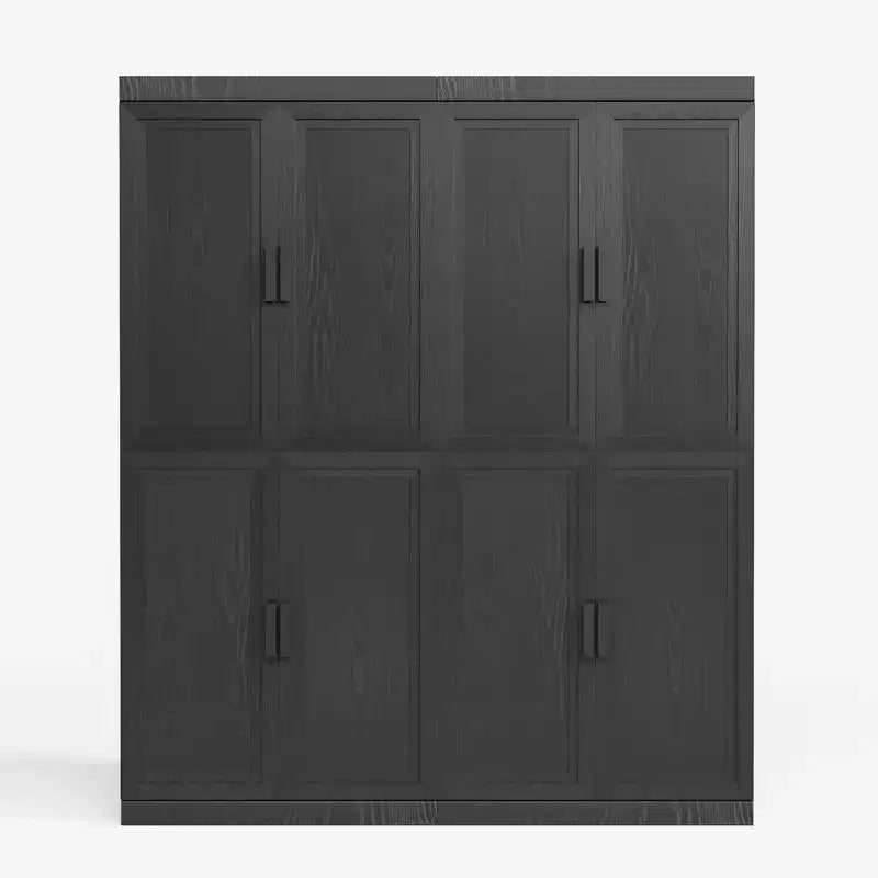 Meuble d'appoint en bois noir 72x62x16, organisateur de rangement avec étagères réglables pour cuisine, chambre, entrée, salon, salle à manger