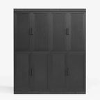 Meuble d'appoint en bois noir 72x62x16, organisateur de rangement avec étagères réglables pour cuisine, chambre, entrée, salon, salle à manger