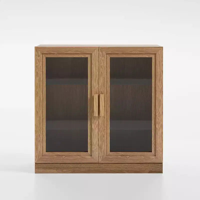 Meuble d'appoint en bois, organisateur de rangement avec étagères réglables et portes vitrées pour cuisine, chambre, entrée, salon, salle à manger