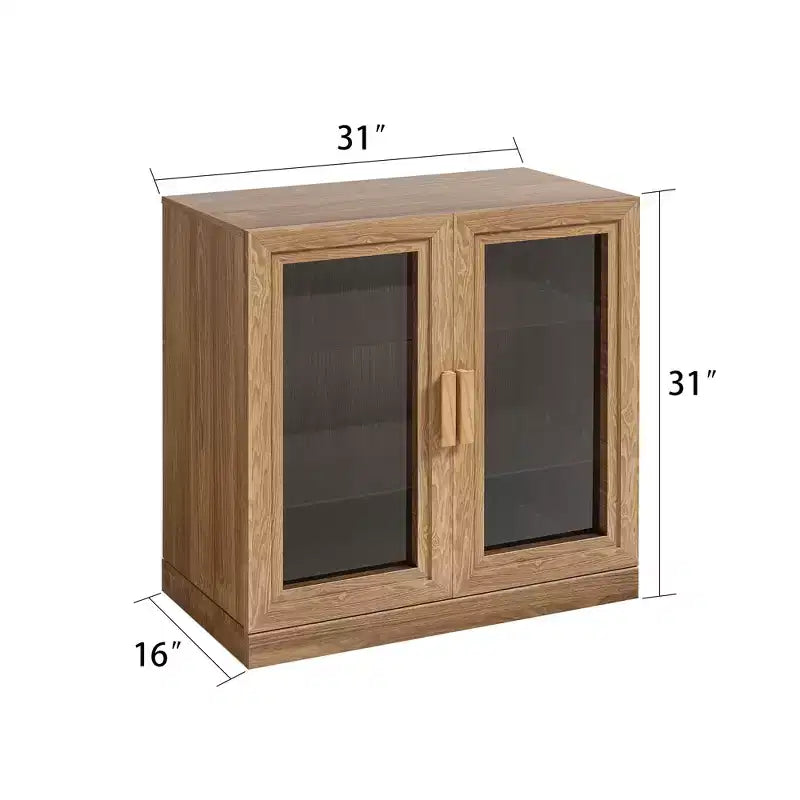 Meuble d'appoint en bois, organisateur de rangement avec étagères réglables et portes vitrées pour cuisine, chambre, entrée, salon, salle à manger
