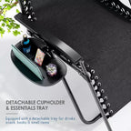 Lot de 2 chaises Nestl Zéro Gravité, Chaises de Camping Inclinables, Chaises Pliantes d'Extérieur avec Oreiller et Plateau Porte-Gobelet