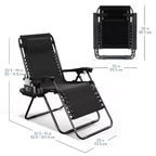 Lot de 2 chaises Nestl Zéro Gravité, Chaises de Camping Inclinables, Chaises Pliantes d'Extérieur avec Oreiller et Plateau Porte-Gobelet