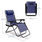 Lot de 2 chaises Nestl Zéro Gravité, Chaises de Camping Inclinables, Chaises Pliantes d'Extérieur avec Oreiller et Plateau Porte-Gobelet