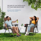 Lot de 2 chaises Nestl Zéro Gravité, Chaises de Camping Inclinables, Chaises Pliantes d'Extérieur avec Oreiller et Plateau Porte-Gobelet