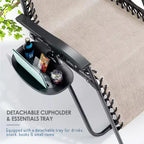 Lot de 2 chaises Nestl Zéro Gravité, Chaises de Camping Inclinables, Chaises Pliantes d'Extérieur avec Oreiller et Plateau Porte-Gobelet