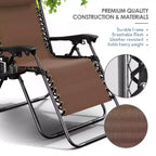Lot de 2 chaises Nestl Zéro Gravité, Chaises de Camping Inclinables, Chaises Pliantes d'Extérieur avec Oreiller et Plateau Porte-Gobelet