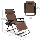 Lot de 2 chaises Nestl Zéro Gravité, Chaises de Camping Inclinables, Chaises Pliantes d'Extérieur avec Oreiller et Plateau Porte-Gobelet