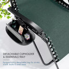 Lot de 2 chaises Nestl Zéro Gravité, Chaises de Camping Inclinables, Chaises Pliantes d'Extérieur avec Oreiller et Plateau Porte-Gobelet