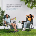 Lot de 2 chaises Nestl Zéro Gravité, Chaises de Camping Inclinables, Chaises Pliantes d'Extérieur avec Oreiller et Plateau Porte-Gobelet
