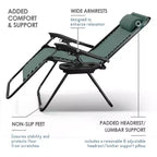 Lot de 2 chaises Nestl Zéro Gravité, Chaises de Camping Inclinables, Chaises Pliantes d'Extérieur avec Oreiller et Plateau Porte-Gobelet