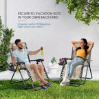 Lot de 2 chaises Nestl Zéro Gravité, Chaises de Camping Inclinables, Chaises Pliantes d'Extérieur avec Oreiller et Plateau Porte-Gobelet