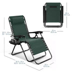 Lot de 2 chaises Nestl Zéro Gravité, Chaises de Camping Inclinables, Chaises Pliantes d'Extérieur avec Oreiller et Plateau Porte-Gobelet