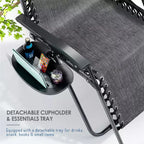 Lot de 2 chaises Nestl Zéro Gravité, Chaises de Camping Inclinables, Chaises Pliantes d'Extérieur avec Oreiller et Plateau Porte-Gobelet