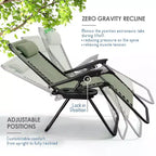Lot de 2 chaises Nestl Zéro Gravité, Chaises de Camping Inclinables, Chaises Pliantes d'Extérieur avec Oreiller et Plateau Porte-Gobelet