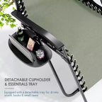 Lot de 2 chaises Nestl Zéro Gravité, Chaises de Camping Inclinables, Chaises Pliantes d'Extérieur avec Oreiller et Plateau Porte-Gobelet