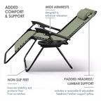 Lot de 2 chaises Nestl Zéro Gravité, Chaises de Camping Inclinables, Chaises Pliantes d'Extérieur avec Oreiller et Plateau Porte-Gobelet
