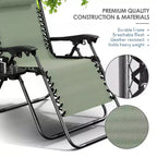 Lot de 2 chaises Nestl Zéro Gravité, Chaises de Camping Inclinables, Chaises Pliantes d'Extérieur avec Oreiller et Plateau Porte-Gobelet