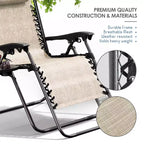 Lot de 2 chaises Nestl Zéro Gravité, Chaises de Camping Inclinables, Chaises Pliantes d'Extérieur avec Oreiller et Plateau Porte-Gobelet