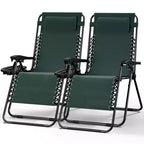 Lot de 2 chaises Nestl Zéro Gravité, Chaises de Camping Inclinables, Chaises Pliantes d'Extérieur avec Oreiller et Plateau Porte-Gobelet