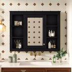 Chic Crate-Tall Bathroom Storage Cabinet  Freestanding Cabinet w/ 2 Different-Size Drawers & Adj. Shelf | MDF Painted Finish | White