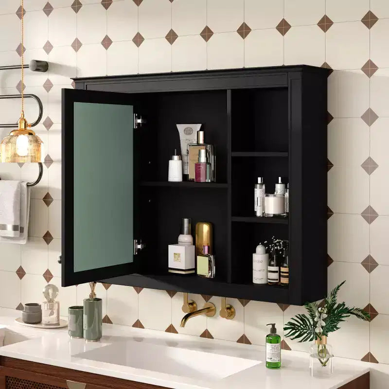 Meuble de rangement haut de salle de bain Chic Crate – Meuble autoportant avec 2 tiroirs de tailles différentes et une étagère réglable | Finition peinte en MDF | Blanc