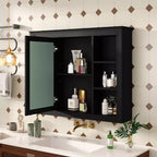 Meuble de rangement haut de salle de bain Chic Crate – Meuble autoportant avec 2 tiroirs de tailles différentes et une étagère réglable | Finition peinte en MDF | Blanc