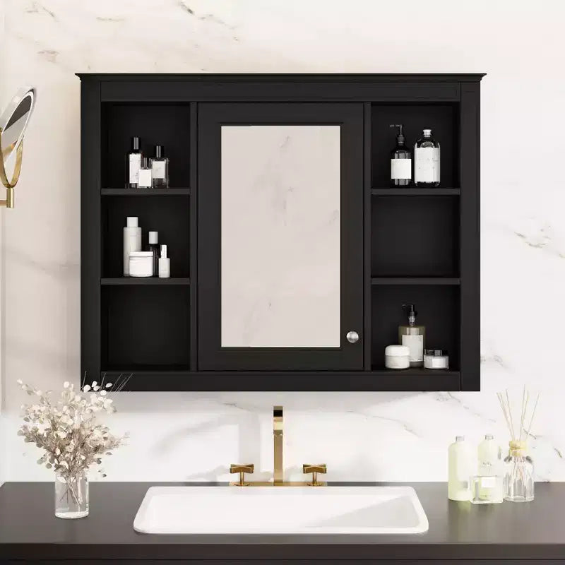 Meuble de rangement haut de salle de bain Chic Crate – Meuble autoportant avec 2 tiroirs de tailles différentes et une étagère réglable | Finition peinte en MDF | Blanc