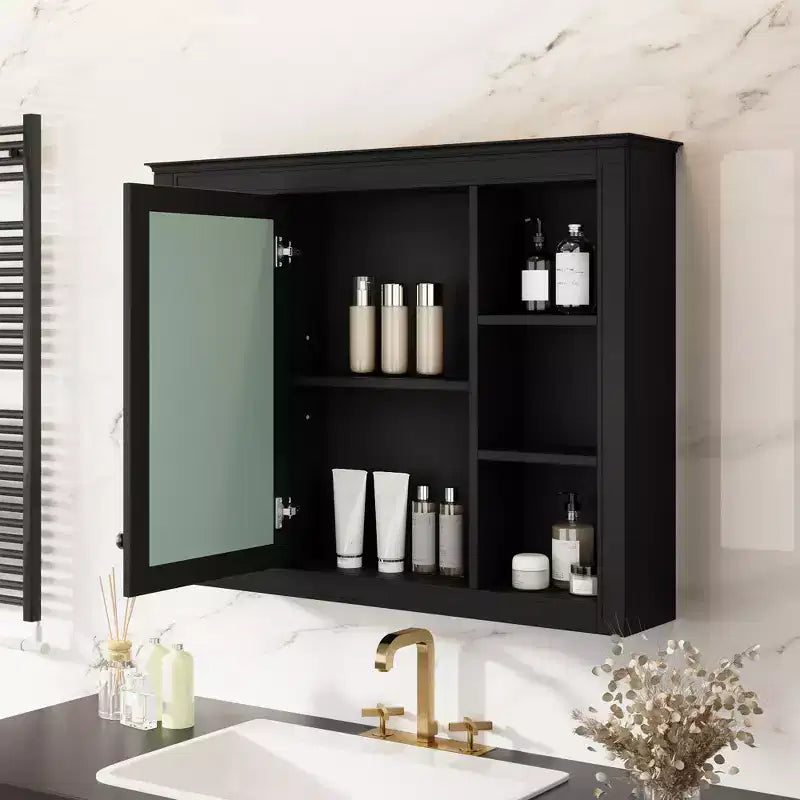 Meuble de rangement haut de salle de bain Chic Crate – Meuble autoportant avec 2 tiroirs de tailles différentes et une étagère réglable | Finition peinte en MDF | Blanc