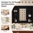 Meuble de rangement haut de salle de bain Chic Crate – Meuble autoportant avec 2 tiroirs de tailles différentes et une étagère réglable | Finition peinte en MDF | Blanc