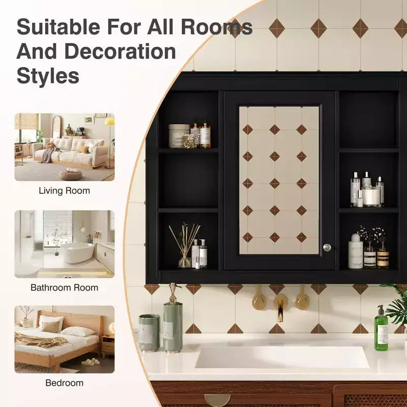 Meuble de rangement haut de salle de bain Chic Crate – Meuble autoportant avec 2 tiroirs de tailles différentes et une étagère réglable | Finition peinte en MDF | Blanc