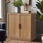 [78,7 cm | Grain de bois de luxe] Meuble décoratif à deux portes pour salon et chambre (noir mat + rangement multicouche)