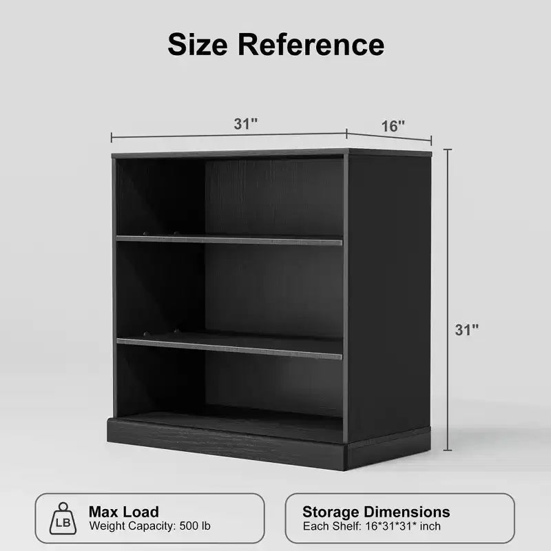 [78,7 cm | Conception Ouverte]Étagère de Rangement Sans Porte en Grain de Bois Noir (Décoration Multi-Fonctionnelle pour Salon/Chambre)