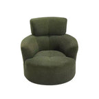 Fauteuil pivotant Okak Modern Accent, fauteuil pivotant en tissu avec accoudoirs, fauteuil de canapé rond avec appui-tête réglable pour salon, chambre à coucher