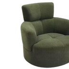 Fauteuil pivotant Okak Modern Accent, fauteuil pivotant en tissu avec accoudoirs, fauteuil de canapé rond avec appui-tête réglable pour salon, chambre à coucher