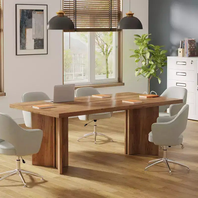 MAYEERTY Table de salle à manger multifonctionnelle de 160 cm, bureau de direction, panneau E1 de 4 cm d'épaisseur