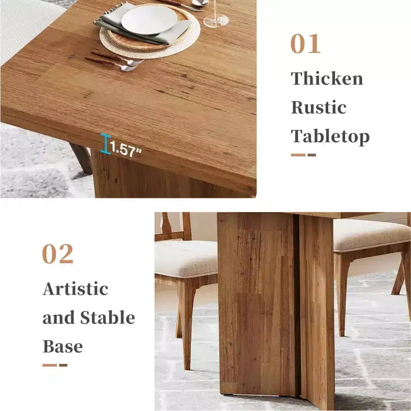 MAYEERTY Table de salle à manger multifonctionnelle de 160 cm, bureau de direction, panneau E1 de 4 cm d'épaisseur