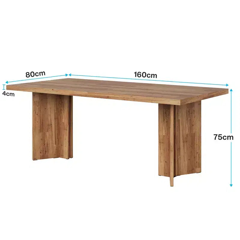MAYEERTY Table de salle à manger multifonctionnelle de 160 cm, bureau de direction, panneau E1 de 4 cm d'épaisseur