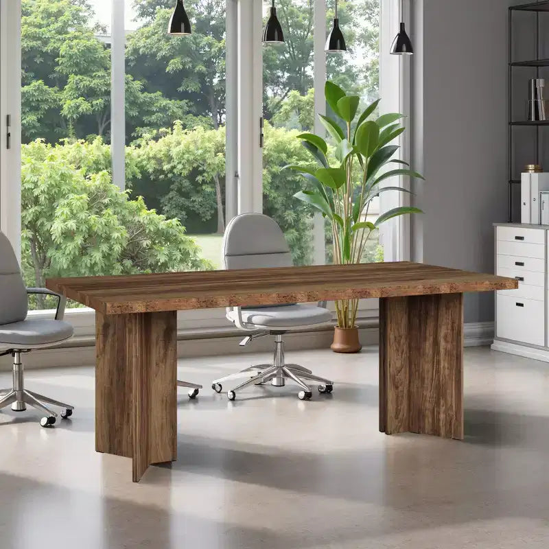 MAYEERTY Table de salle à manger multifonctionnelle de 160 cm, bureau de direction, panneau E1 de 4 cm d'épaisseur