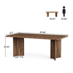 MAYEERTY Table de salle à manger multifonctionnelle de 160 cm, bureau de direction, panneau E1 de 4 cm d'épaisseur