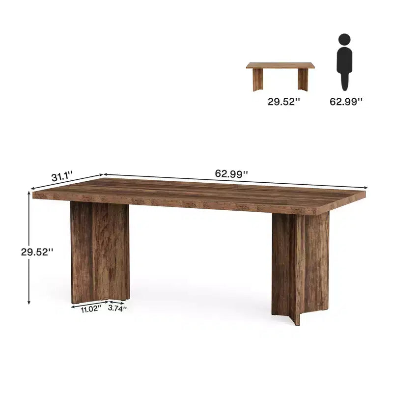 MAYEERTY Table de salle à manger multifonctionnelle de 160 cm, bureau de direction, panneau E1 de 4 cm d'épaisseur