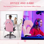 Chaise de jeu Bestier, chaise pivotante d'ordinateur en cuir PU avec soutien lombaire, dossier réglable et accoudoir rabattable pour chaise de bureau à domicile
