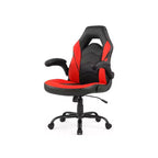 Chaise de jeu Bestier, chaise pivotante d'ordinateur en cuir PU avec soutien lombaire, dossier réglable et accoudoir rabattable pour chaise de bureau à domicile