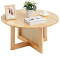 VEVOR Rattan Coffee Table, Round Rattan Woven Wood Coffee Table with Rubber Wood Top, 33 in Modern Boho Circular Storage Coffee Table