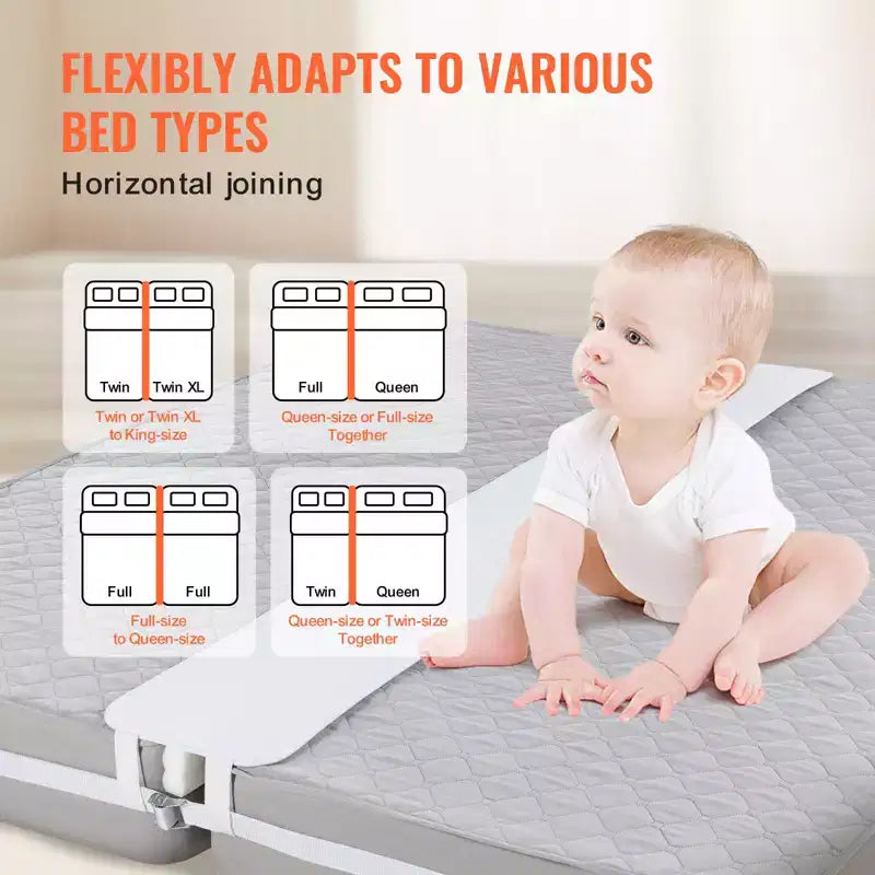 Pont de lit VEVOR, kit convertisseur de lit king-size, remplisseur d'espace pour lit king-size ajustable, connecteur de matelas, remplisseur d'espace de matelas